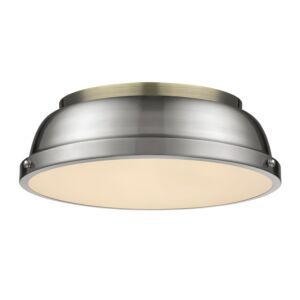 Duncan  Flush Mount in Aged Brass by Golden Lighting