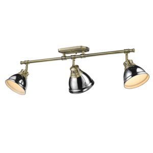 Duncan  Semi Flush Mount in Aged Brass by Golden Lighting