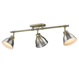 Duncan  Semi Flush Mount in Aged Brass by Golden Lighting