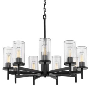 Winslett BLK 9-Light Chandelier in Matte Black