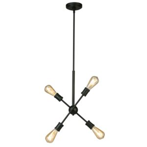 Etris Row 4-Light Pendant in Black