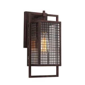 Garraux One Light Wall Sconce in Rust by Eglo USA