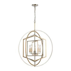 Geosphere 5-Light Chandelier in Polished Nickel