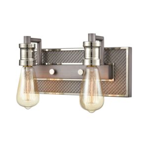 Gridiron  Bathroom Vanity Light in Weathered Zinc by ELK Home