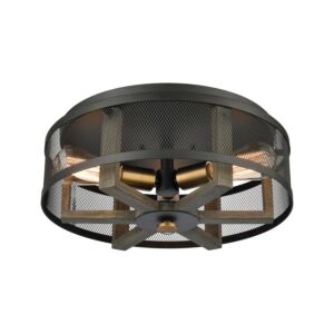 Woodbridge 3-Light Flush Mount in Matte Black