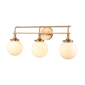 Beverly Hills 3-Light Bathroom Vanity Light in Satin Brass