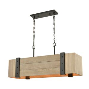 Wooden Crate  Linear Chandelier in Oil Rubbed Bronze by ELK Home