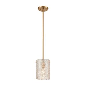 Chiseled Ice 1-Light Mini Pendant in Satin Brass