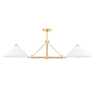 Williamsburg 4-Light Island Pendant in Aged Brass