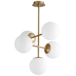 Nebula LED Pendant in Aged Brass by Oxygen Lighting