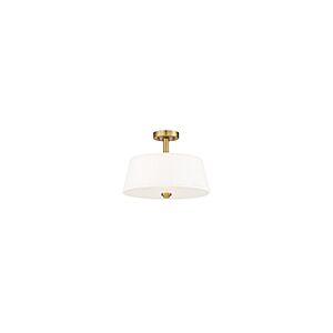 Studio 2-Light Semi-Flush Mount in Brushed Gold