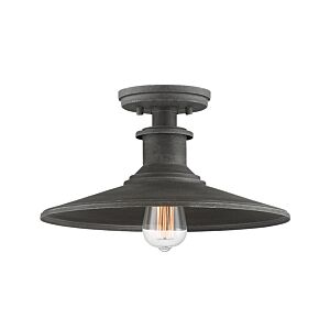 Aurora 1-Light Semi-Flushmount in Weathered Pewter