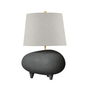 Tiptoe One Light Table Lamp in Aged Brass Matte Black by Hudson Valley