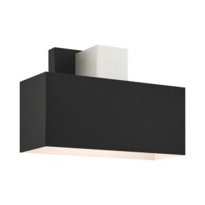 Lynx 1-Light Outdoor Wall Sconce in Black w with Brushed Nickels