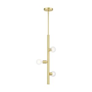 Bannister 3-Light Pendant in Satin Brass