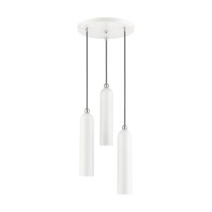 Ardmore 3-Light Pendant in Shiny White w with Polished Chromes