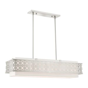 Calinda 6-Light Linear Chandelier in Brushed Nickel