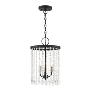 Elizabeth 3-Light Chandelier in Black w with Brushed Nickels