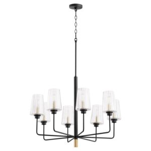 Dalia 8-Light Chandelier in Textured Black w with Aged Brass