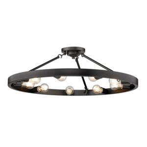 Nine Light Semi-Flush Mount by Golden