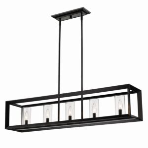 Smyth BLK 5-Light Linear Pendant in Matte Black