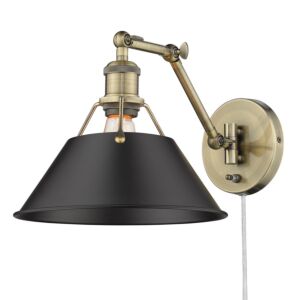 Orwell AB 1-Light Wall Sconce in Aged Brass