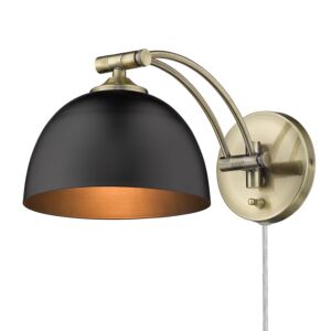 Rey AB 1-Light Wall Sconce in Aged Brass