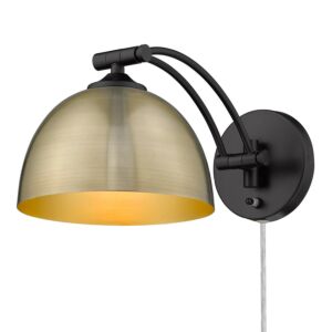 Rey BLK One Light Wall Sconce in Matte Black by Golden