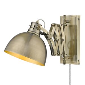 Hawthorn AB 1-Light Wall Sconce in Aged Brass