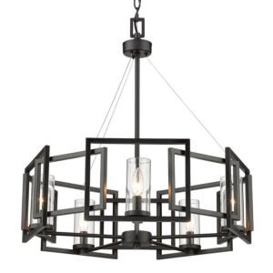 Marco BLK Five Light Chandelier in Matte Black by Golden