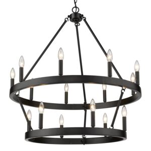 Alastair 15-Light Chandelier in Matte Black