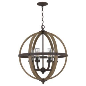 Fusion Six Light Pendant in Rustic Black by Quoizel