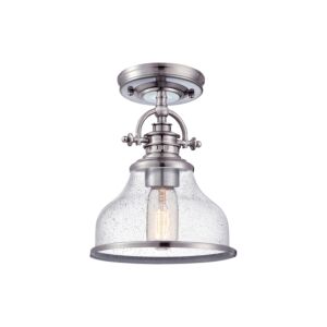 Grant One Light Semiflush Mount in Brushed Nickel by Quoizel