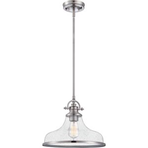 Grant One Light Pendant in Brushed Nickel by Quoizel