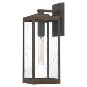 Westover One Light Outdoor Wall Mount in Industrial Bronze by Quoizel