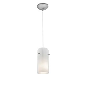 Glass'n Glass Cylinder LED Pendant in Brushed Steel by Access