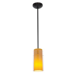 Glass'n Glass Cylinder LED Pendant in Oil Rubbed Bronze by Access