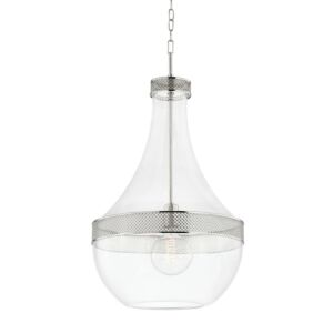 Hagen One Light Pendant in Polished Nickel by Hudson Valley