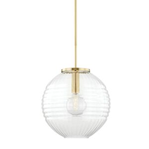 Bay Ridge One Light Pendant in Aged Brass by Hudson Valley