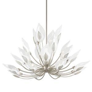 Blossom 28 Light Chandelier in Silver Leaf by Hudson Valley