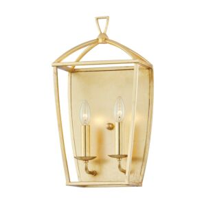 Bryant Two Light Wall Sconce in Gold Leaf by Hudson Valley