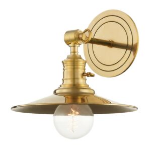 Garden City One Light Wall Sconce in Aged Brass by Hudson Valley