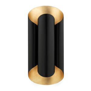 Banks 2-Light Wall Sconce in Gold Leaf with Black