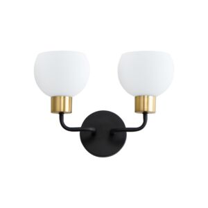 Coraline Two Light Wall Sconce in Bronze   Satin Brass by Maxim