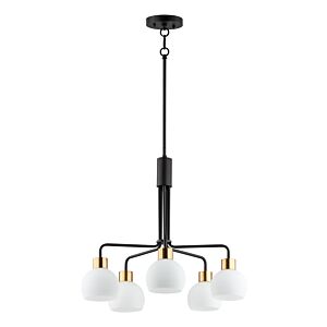 Coraline 5-Light Chandelier in Bronze with Satin Brass