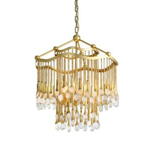 Kiara 6-Light Chandelier in Gold Leaf