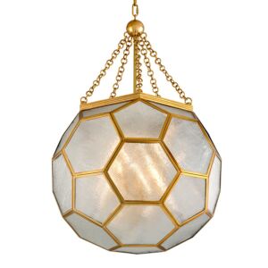 Hexsation  Chandelier in Vintage Brass by Corbett Lighting