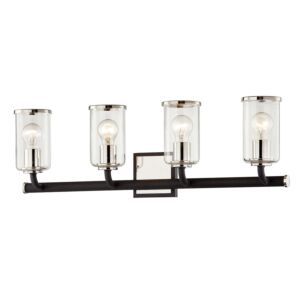 Aeon Four Light Bath and Vanity in Textured Black & Polish Nickel by Troy Lighting