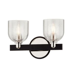 Munich Two Light Bath and Vanity in Textured Black & Polish Nickel by Troy Lighting