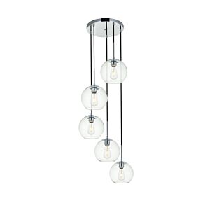 BAXTER 5-Light Pendant in Chrome